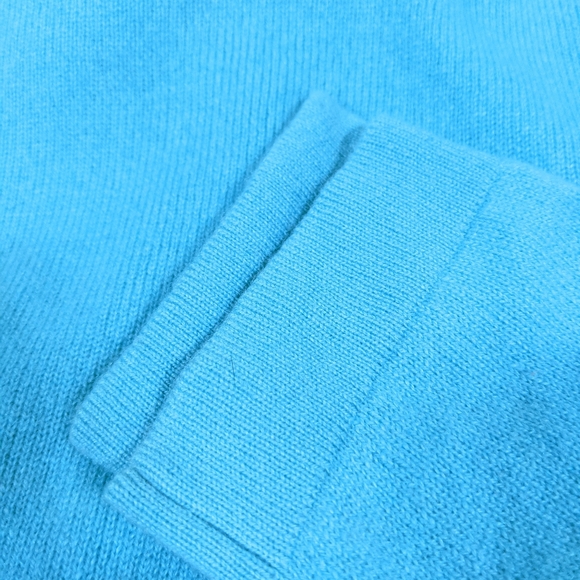 ENZO MANTOVANI 100% Cashmere V-Neck Bright Blue - Picture 2 of 8